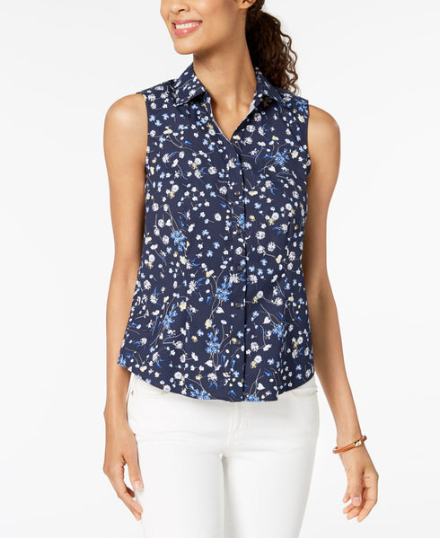 Charter Club Sleeveless Print Shirt